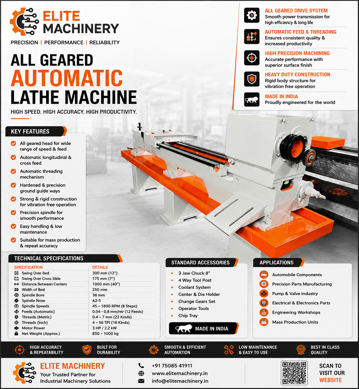 ALL GEARED AUTOMATIC LATHE MACHINE - Image 3
