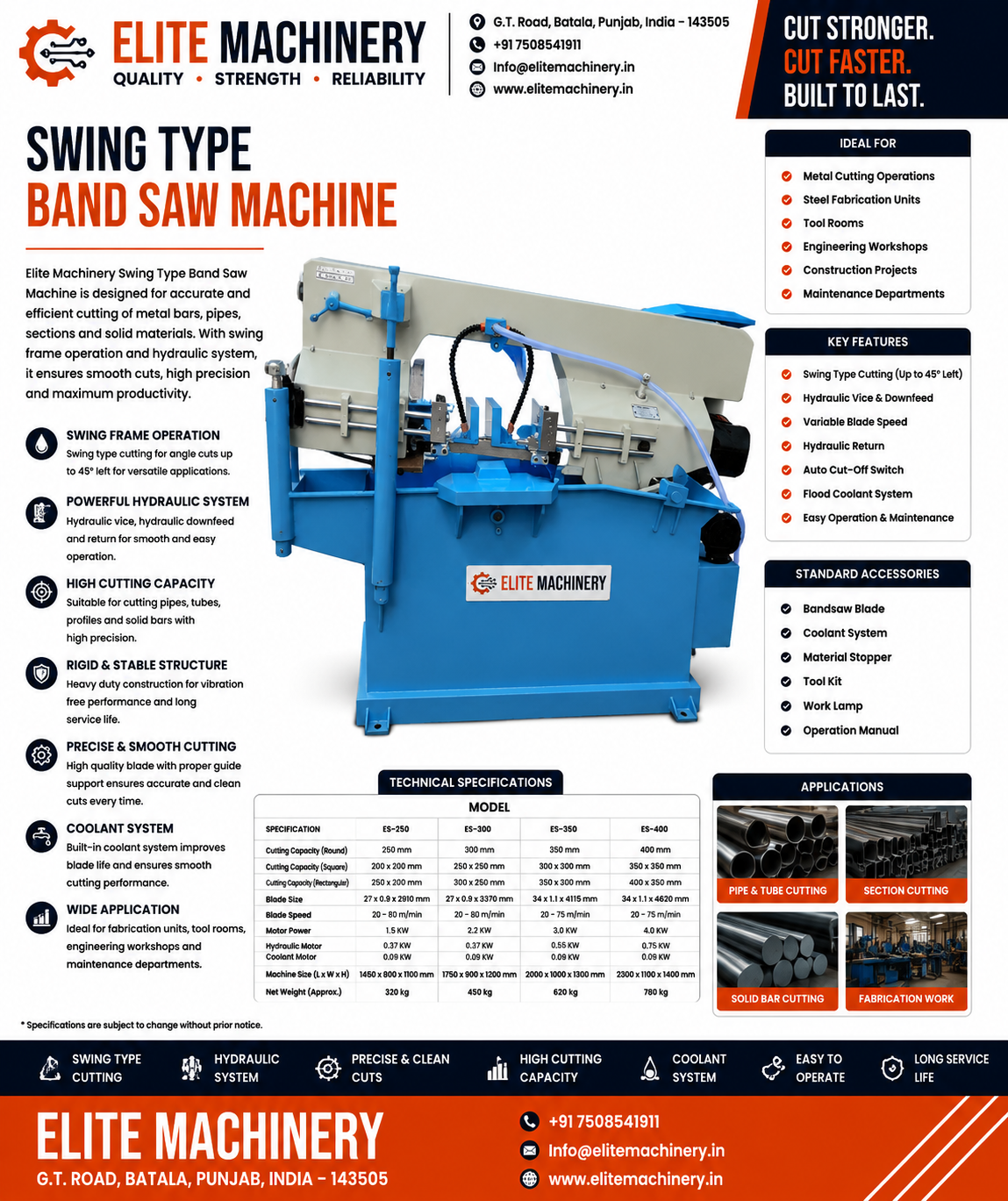 Swing type band saw Machine - Image 2
